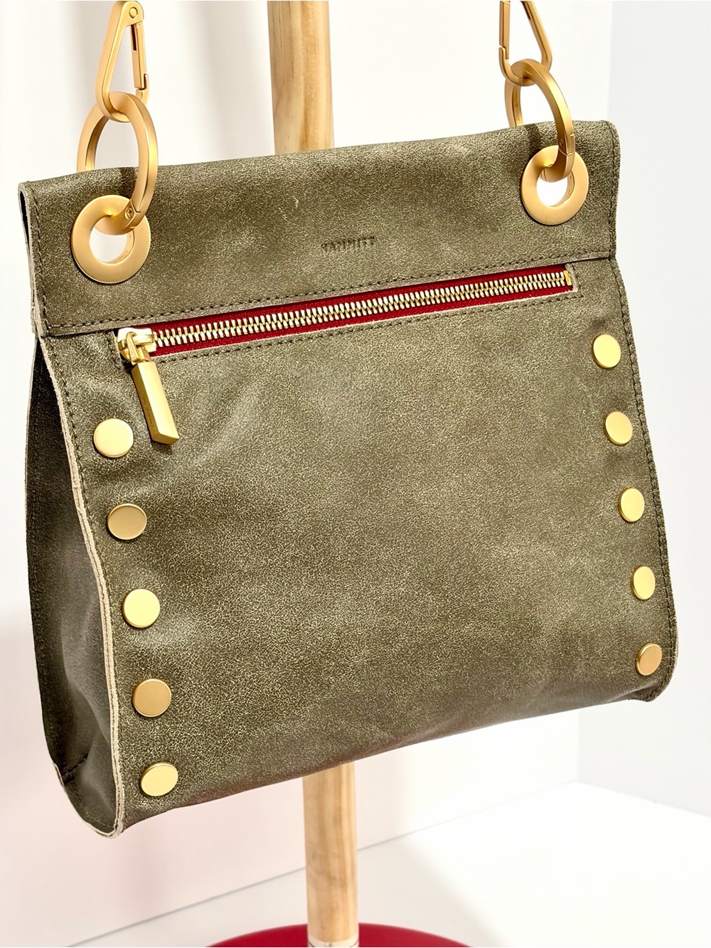 Hammitt Tony Medium Crossbody Bag In Pewter Leather With Brushed Gold Hardware - Picture 3 of 12